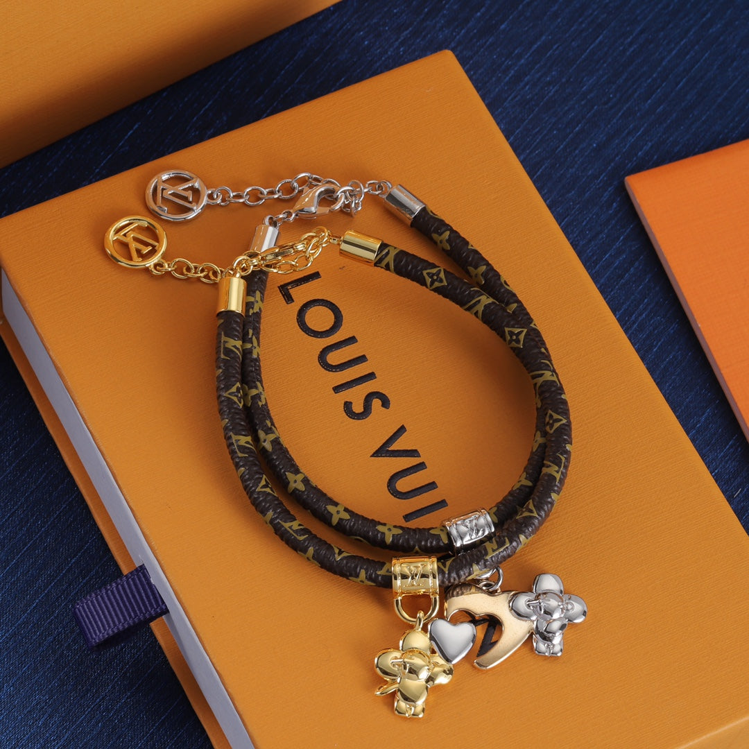 Louis Vuitton Couple Love Spliced Doll Leather Bracelet – Luxury Jewelry – product image 5