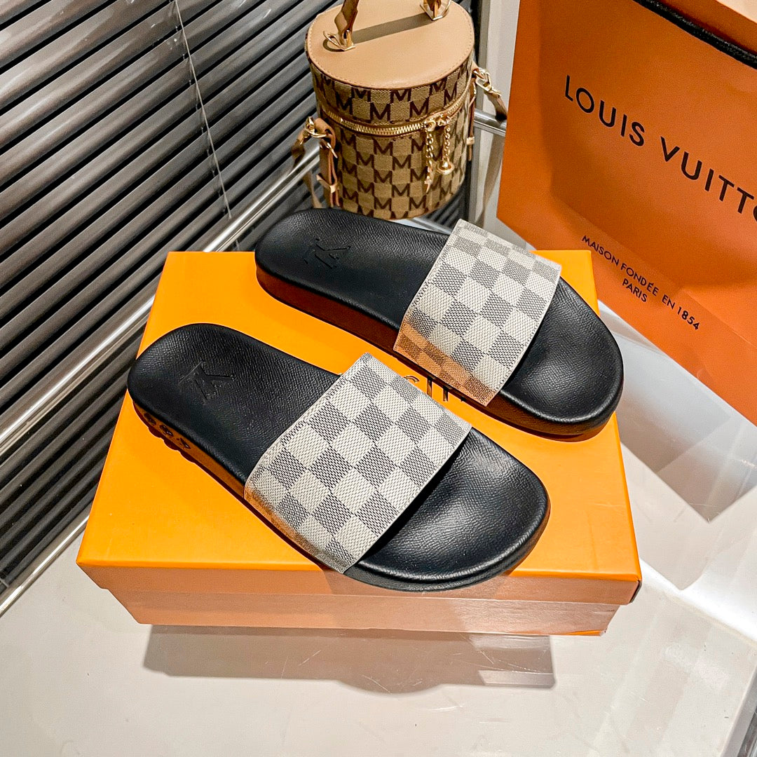 Louis Vuitton Couples Monogram& Checkerboard Flat Slippers – slippers product image 7