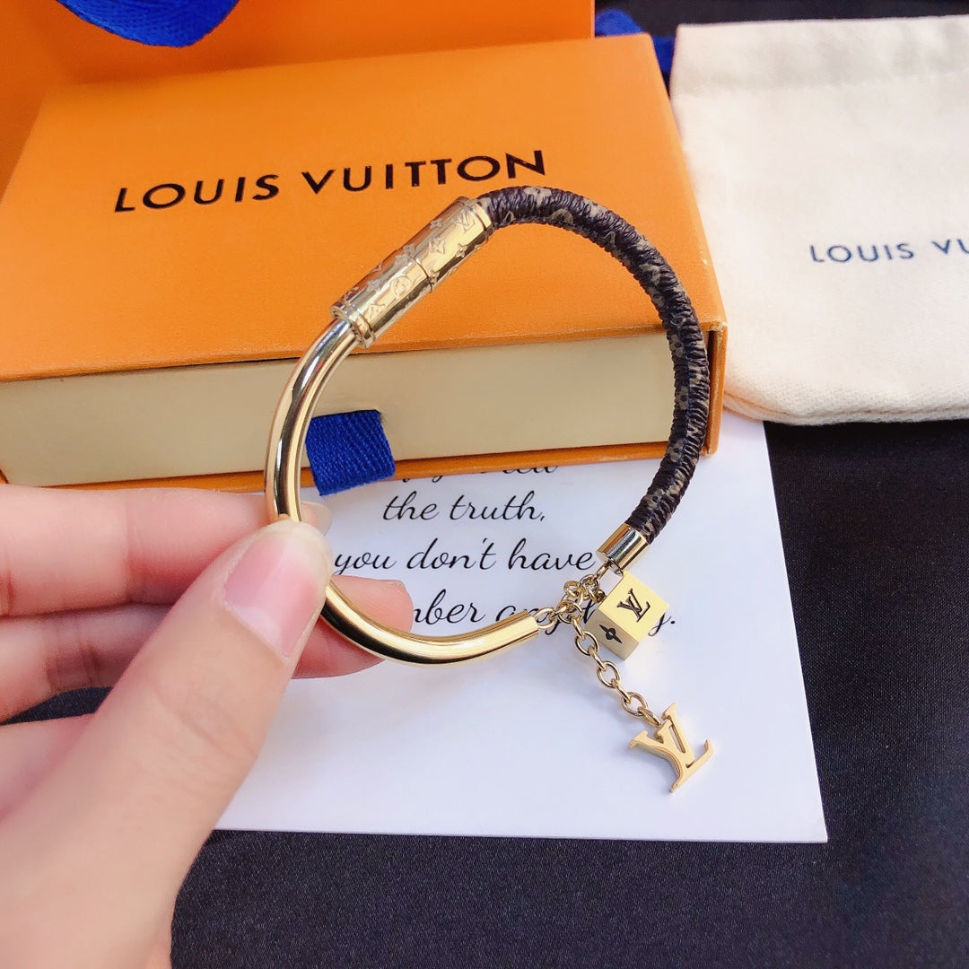 Louis Vuitton Cowhide Patchwork Bracelet – Luxury Jewelry – product image 1