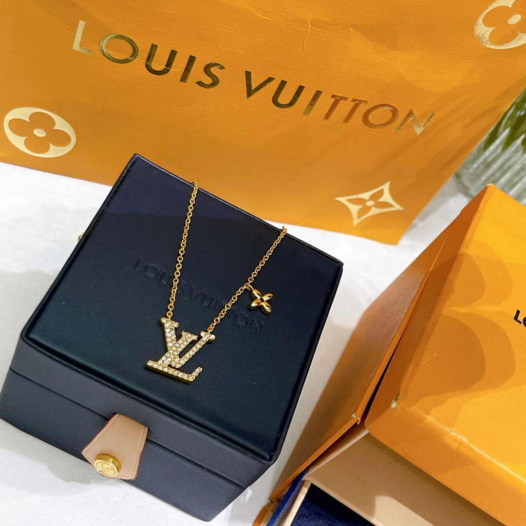 Louis Vuitton Crystal Alphabet Floral Necklace – Luxury Designer Jewelry – product image 2