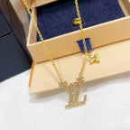 Louis Vuitton Crystal Alphabet Floral Necklace – Luxury Designer Jewelry – product image 3