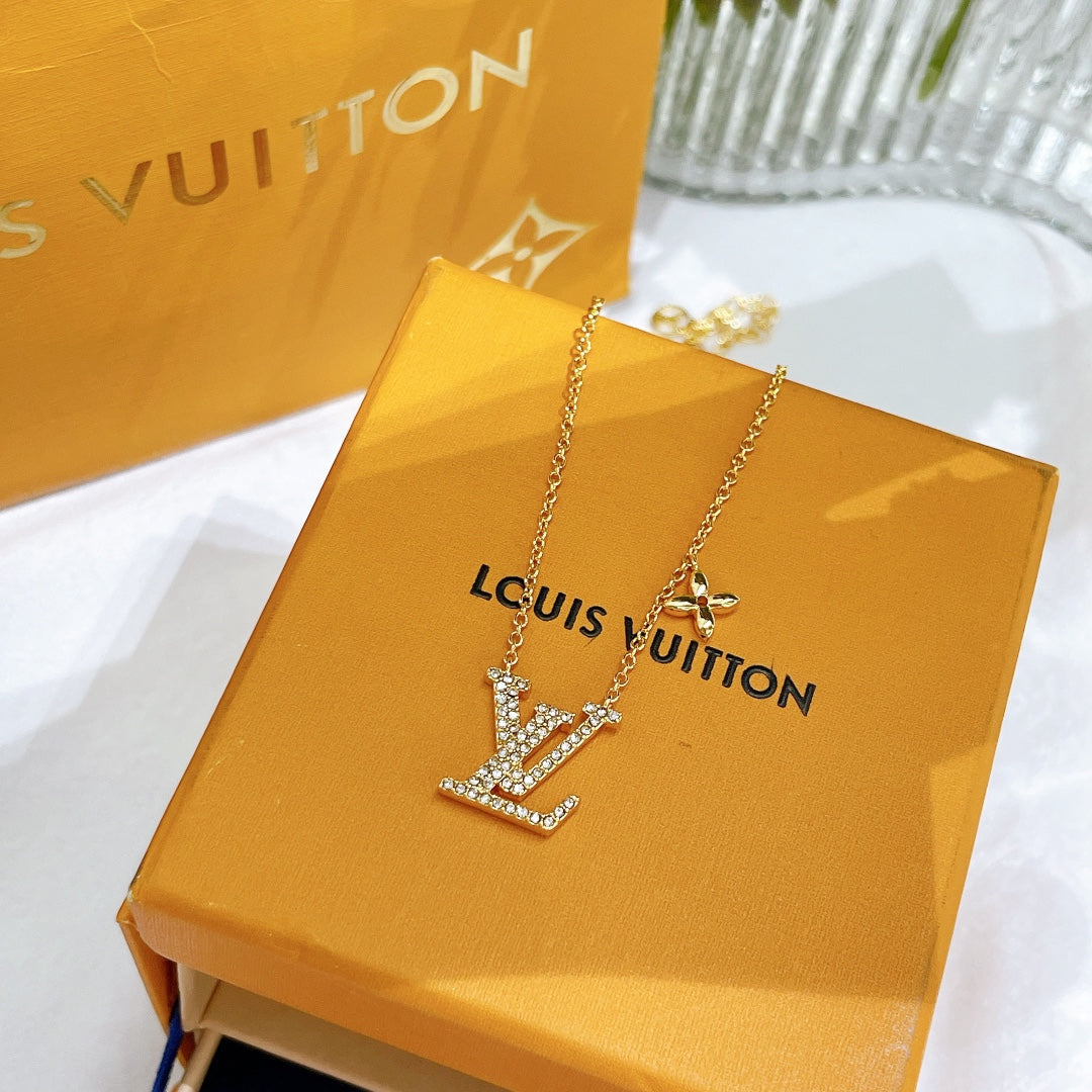 Louis Vuitton Crystal Alphabet Floral Necklace – Luxury Designer Jewelry – product image 4