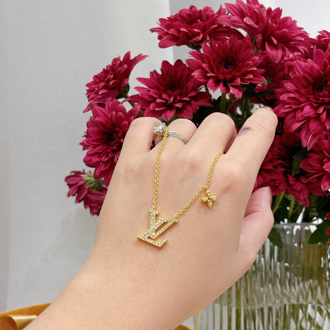 Louis Vuitton Crystal Alphabet Floral Necklace – Luxury Designer Jewelry – product image 7