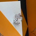 Louis Vuitton Crystal Floral Open Ring – Luxury Designer Jewelry – product image 6