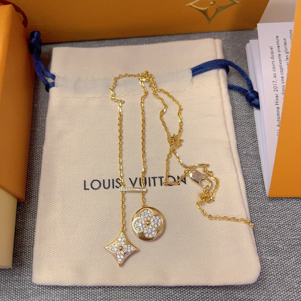 Louis Vuitton Crystal Four-Leaf Clover Charm Necklace – Luxury Designer Jewelry – product image 2