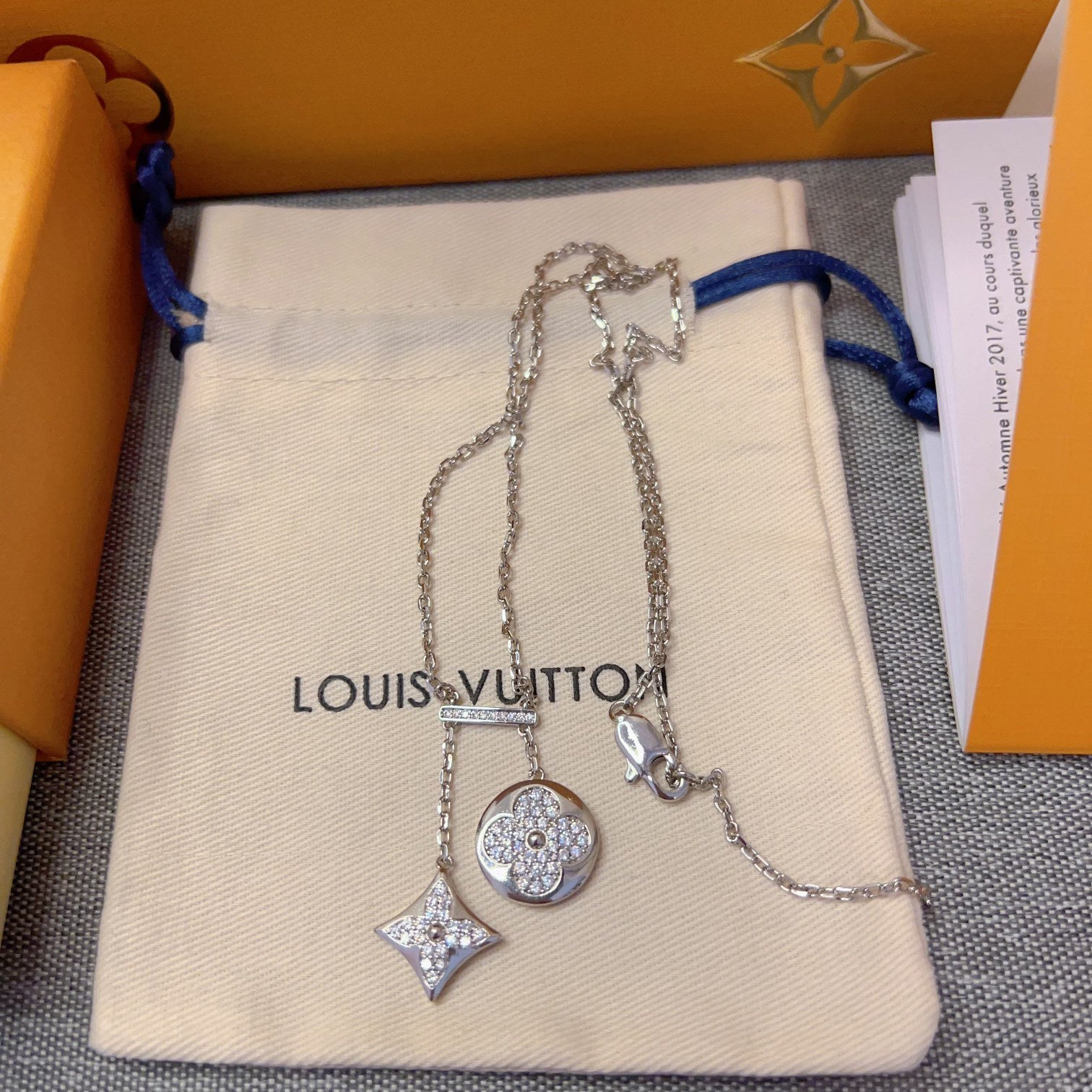 Louis Vuitton Crystal Four-Leaf Clover Charm Necklace – Luxury Designer Jewelry – product image 4