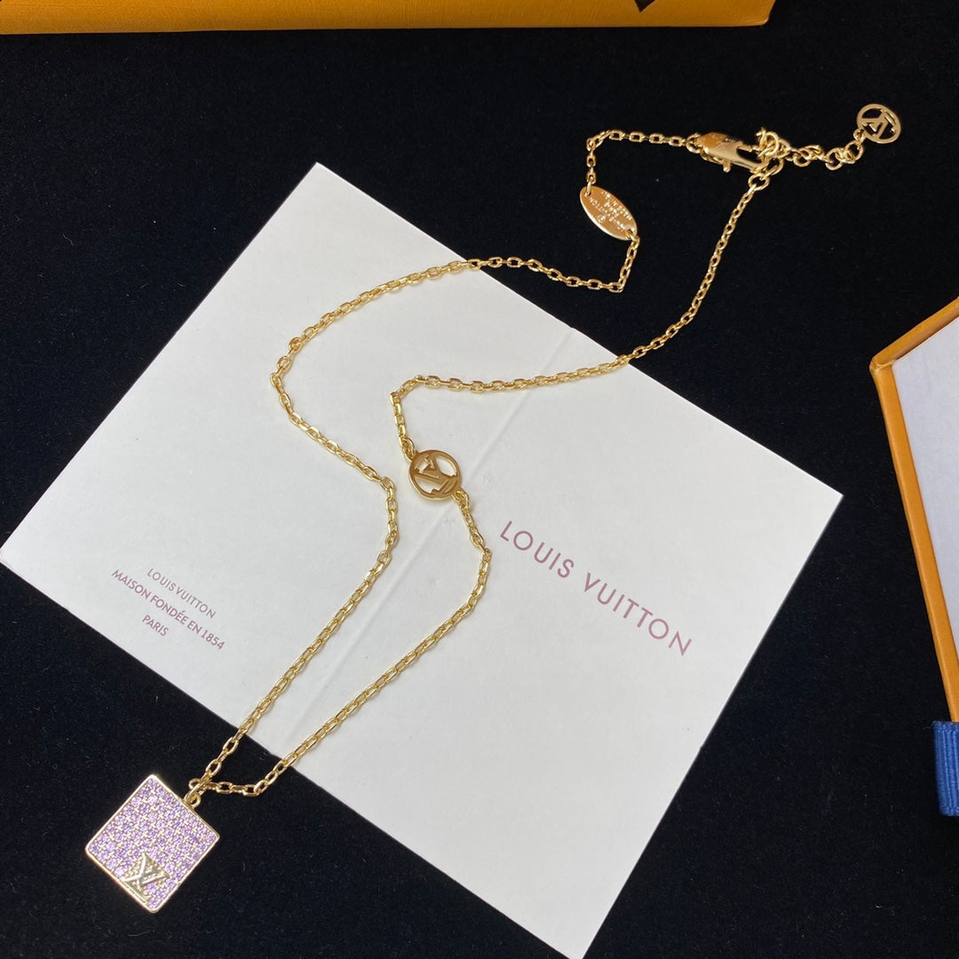 Louis Vuitton Crystal Square Bracelet Necklace – Luxury Jewelry – product image 1