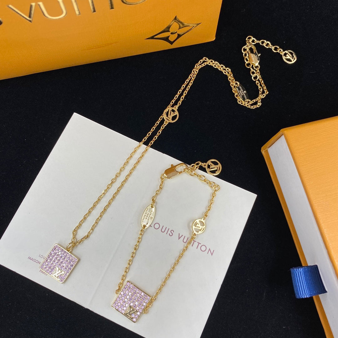 Louis Vuitton Crystal Square Bracelet Necklace – Luxury Jewelry – product image 15