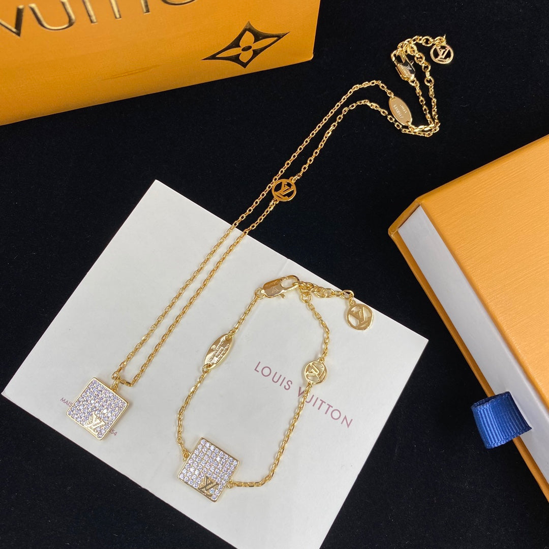 Louis Vuitton Crystal Square Bracelet Necklace – Luxury Jewelry – product image 18