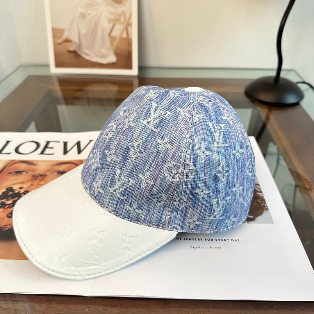 Louis Vuitton denim monogram baseball cap — high-resolution view 1