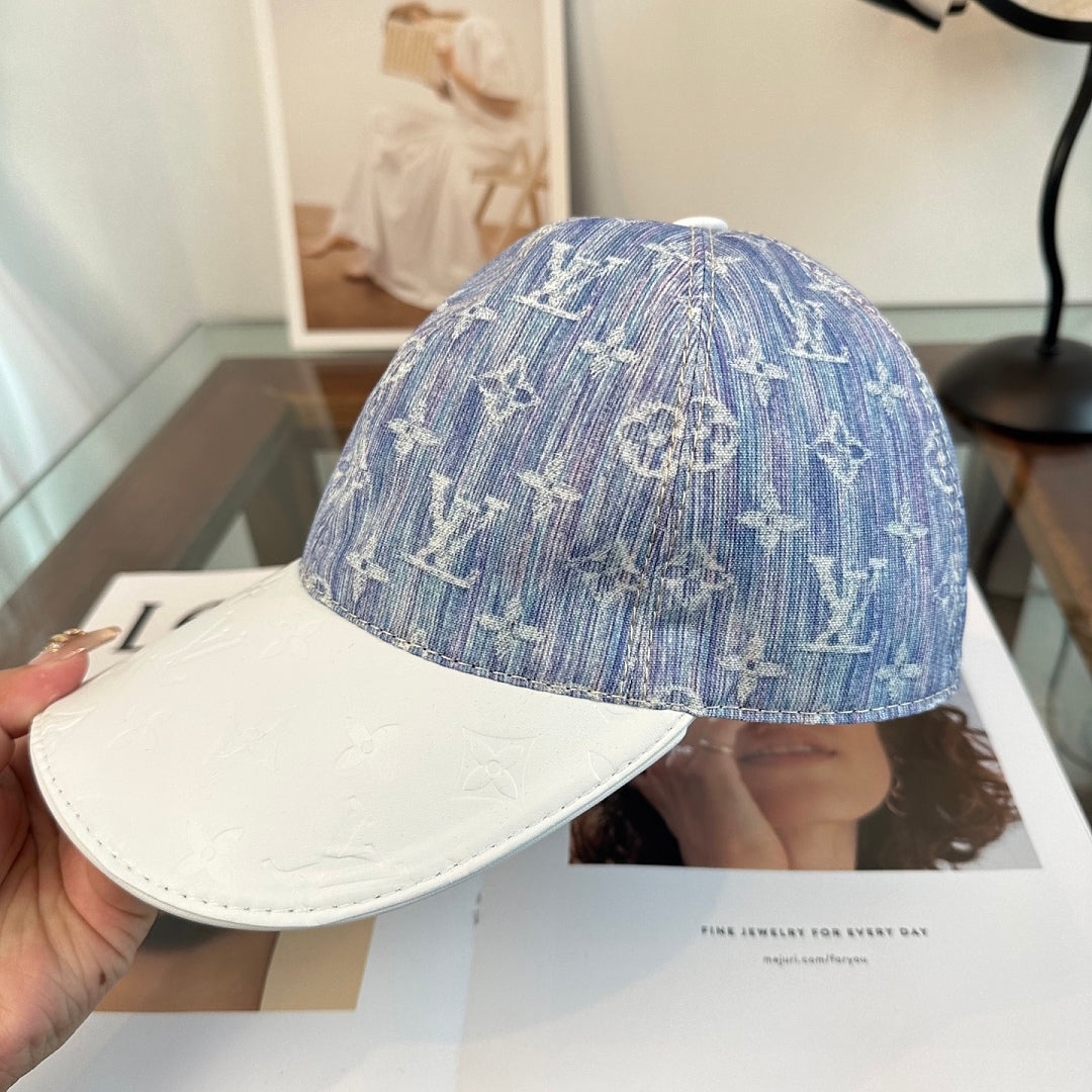 Louis Vuitton denim monogram baseball cap — high-resolution view 3