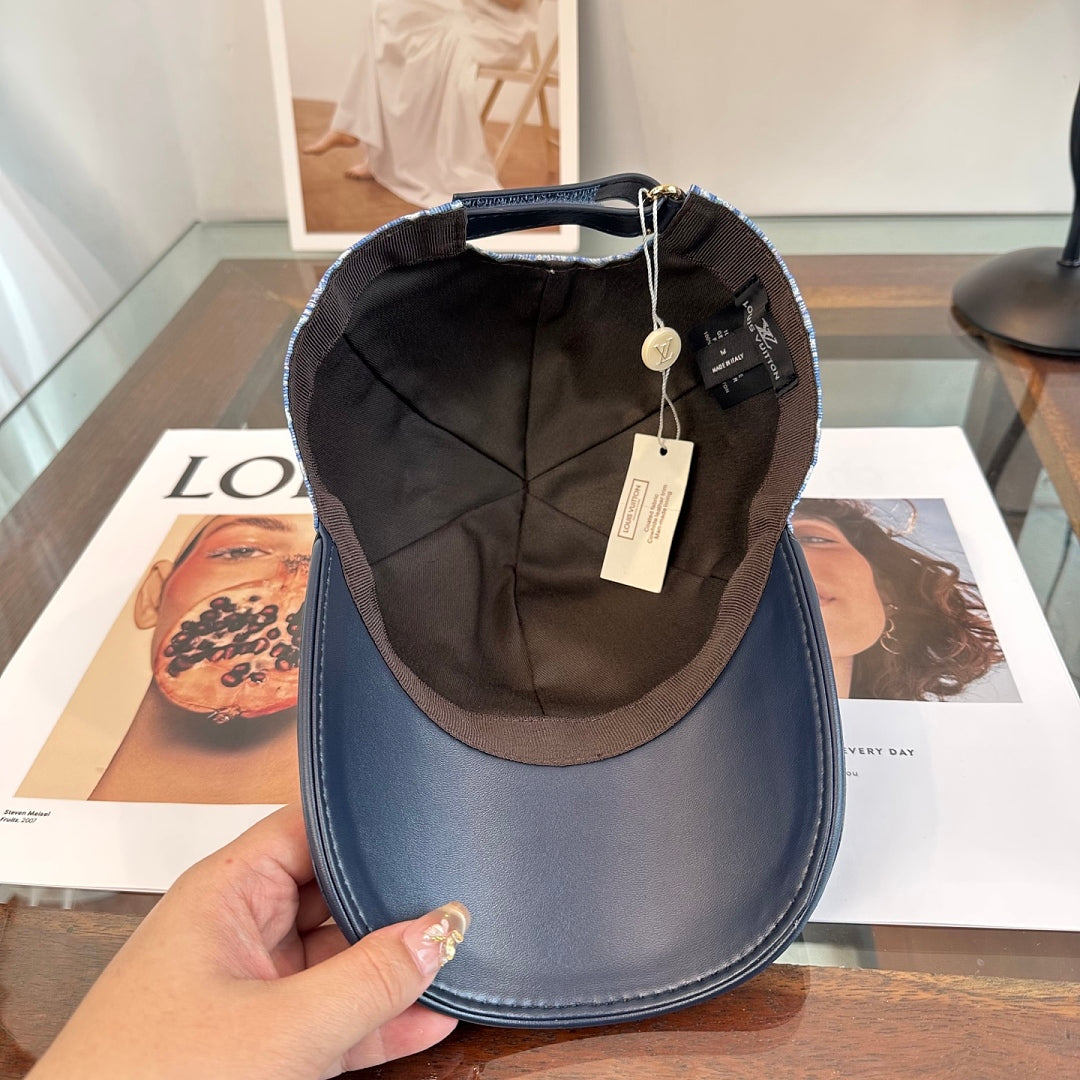Louis Vuitton denim monogram baseball cap — high-resolution view 8