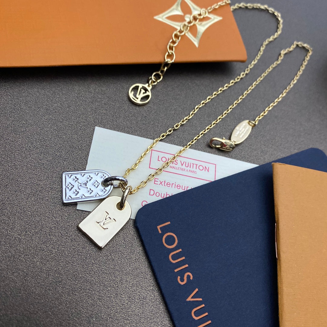 Louis Vuitton Double Brand Adjustable Necklace – Luxury Designer Jewelry – product image 1