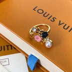 Louis Vuitton Floral Pearl Statement Open Ring – Luxury Designer Jewelry – product image 1