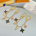 Louis Vuitton flower charm keychain collection with colourful enamel accessories