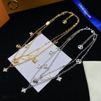 Louis Vuitton Flower Letter Double Layer Necklace – Luxury Designer Jewelry – product image 7