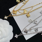 Louis Vuitton Flower Letter Double Layer Necklace – Luxury Designer Jewelry – product image 11