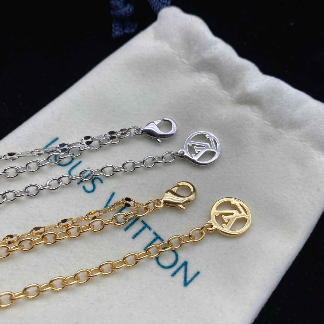 Louis Vuitton Flower Letter Double Layer Necklace – Luxury Designer Jewelry – product image 12