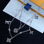 Louis Vuitton Flower Pendant Double Layer Necklace – Luxury Designer Jewelry – product image 1