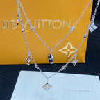 Louis Vuitton Flower Pendant Double Layer Necklace – Luxury Designer Jewelry – product image 3