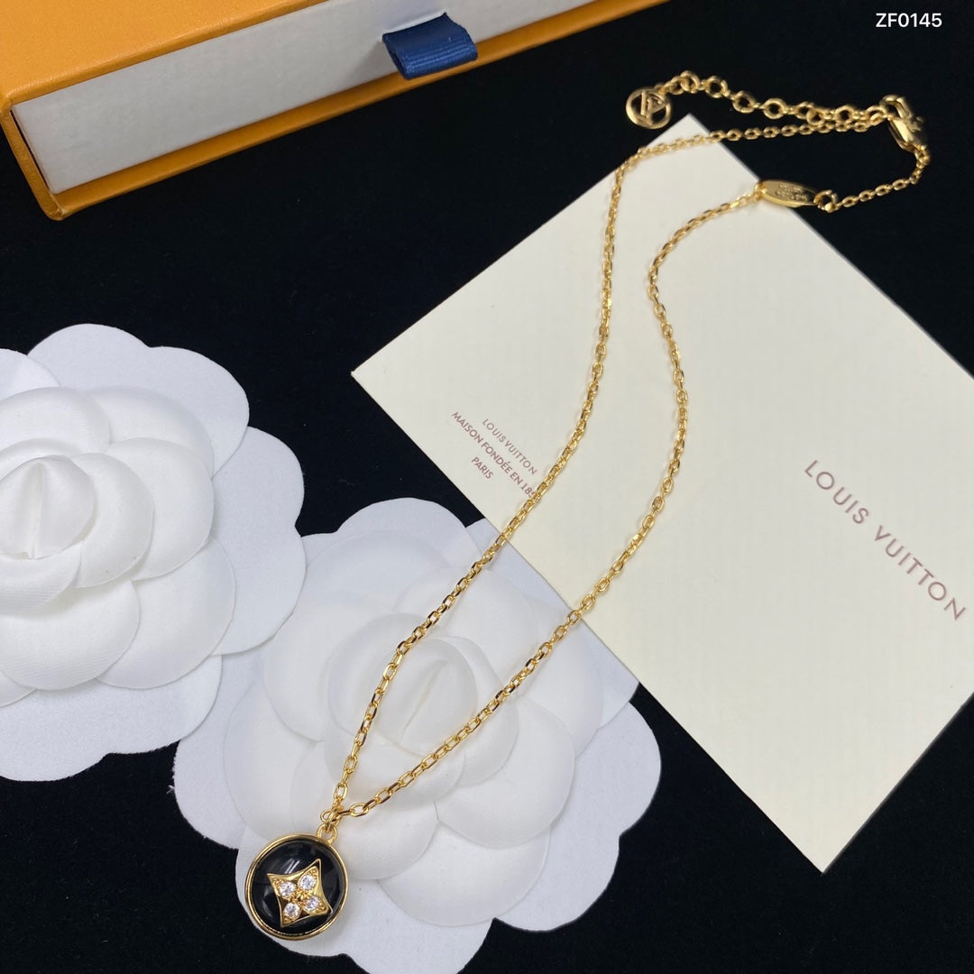 Louis Vuitton Four Leaf Clover Crystal Pendant Necklace – Luxury Designer Jewelry – product image 1