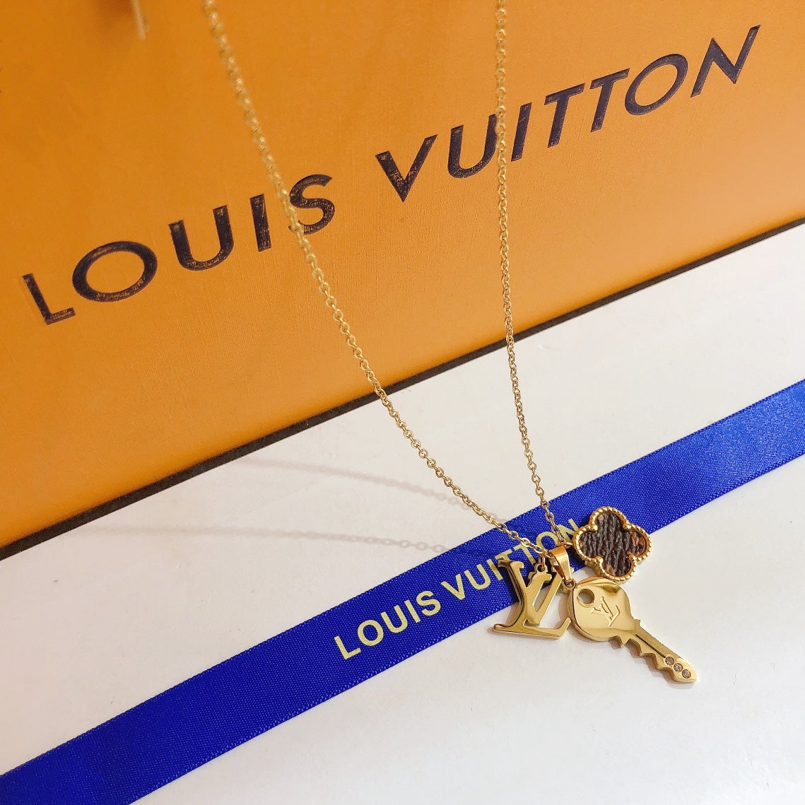 Louis Vuitton Four-leaf Clover Key Three Accessory Necklace – Luxury Designer Jewelry – product image 2