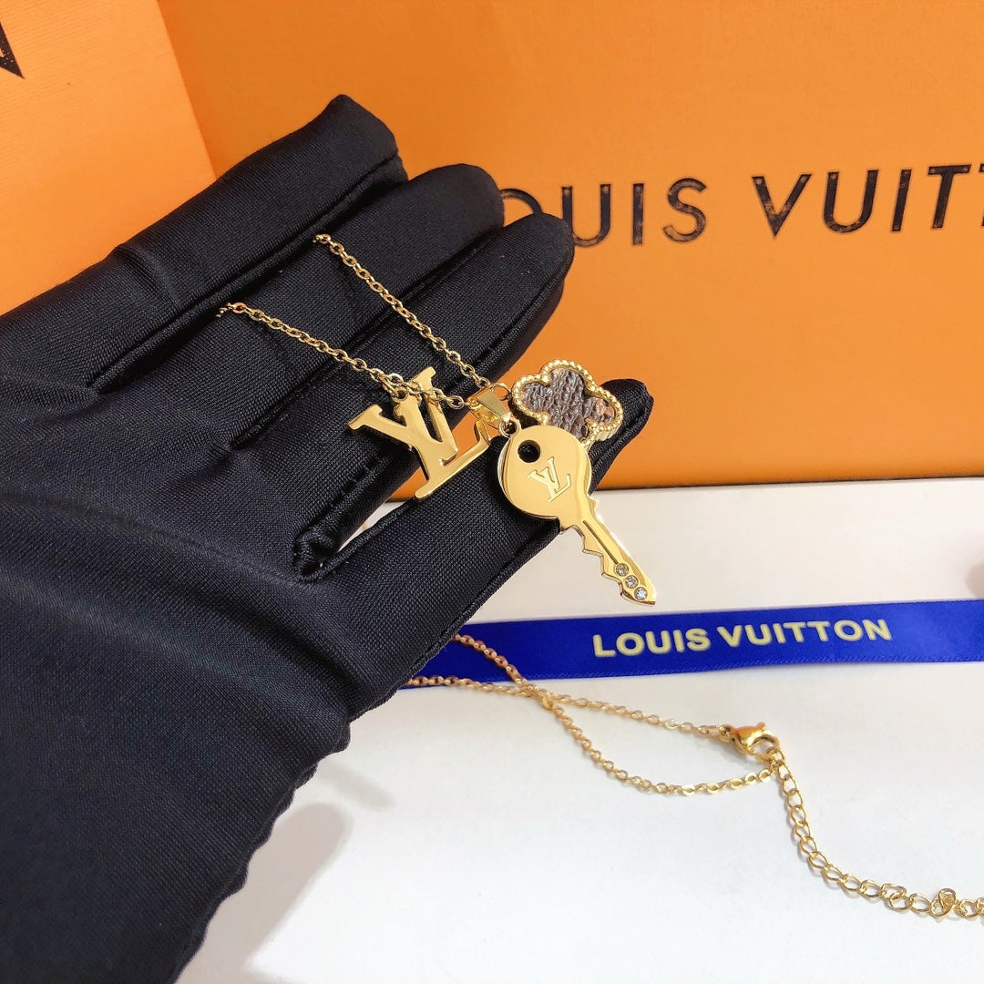 Louis Vuitton Four-leaf Clover Key Three Accessory Necklace – Luxury Designer Jewelry – product image 3