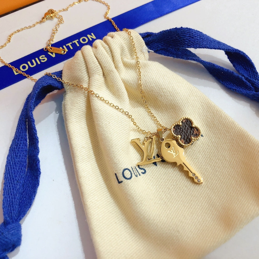 Louis Vuitton Four-leaf Clover Key Three Accessory Necklace – Luxury Designer Jewelry – product image 7