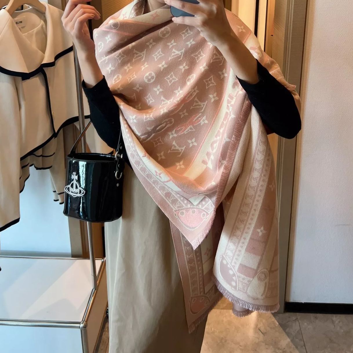 Louis Vuitton Full Monogram Cashmere Scarf Shawl for Women – product image 23