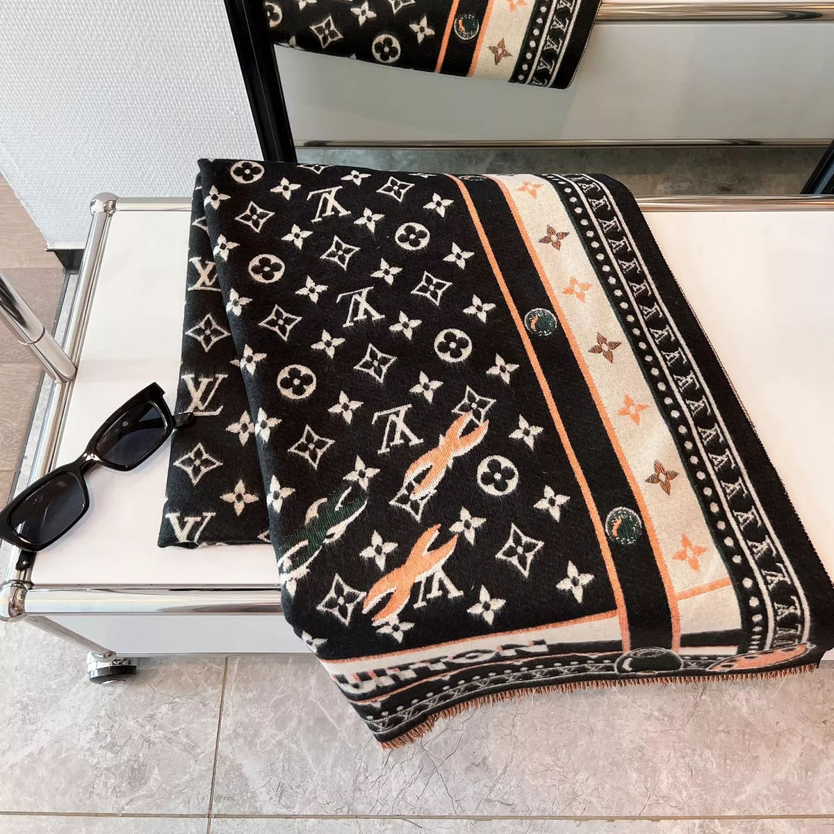 Louis Vuitton Full Monogram Cashmere Scarf Shawl for Women – product image 8
