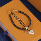 Louis Vuitton Heart Padlock Leather Bracelet – Luxury Jewelry – product image 1
