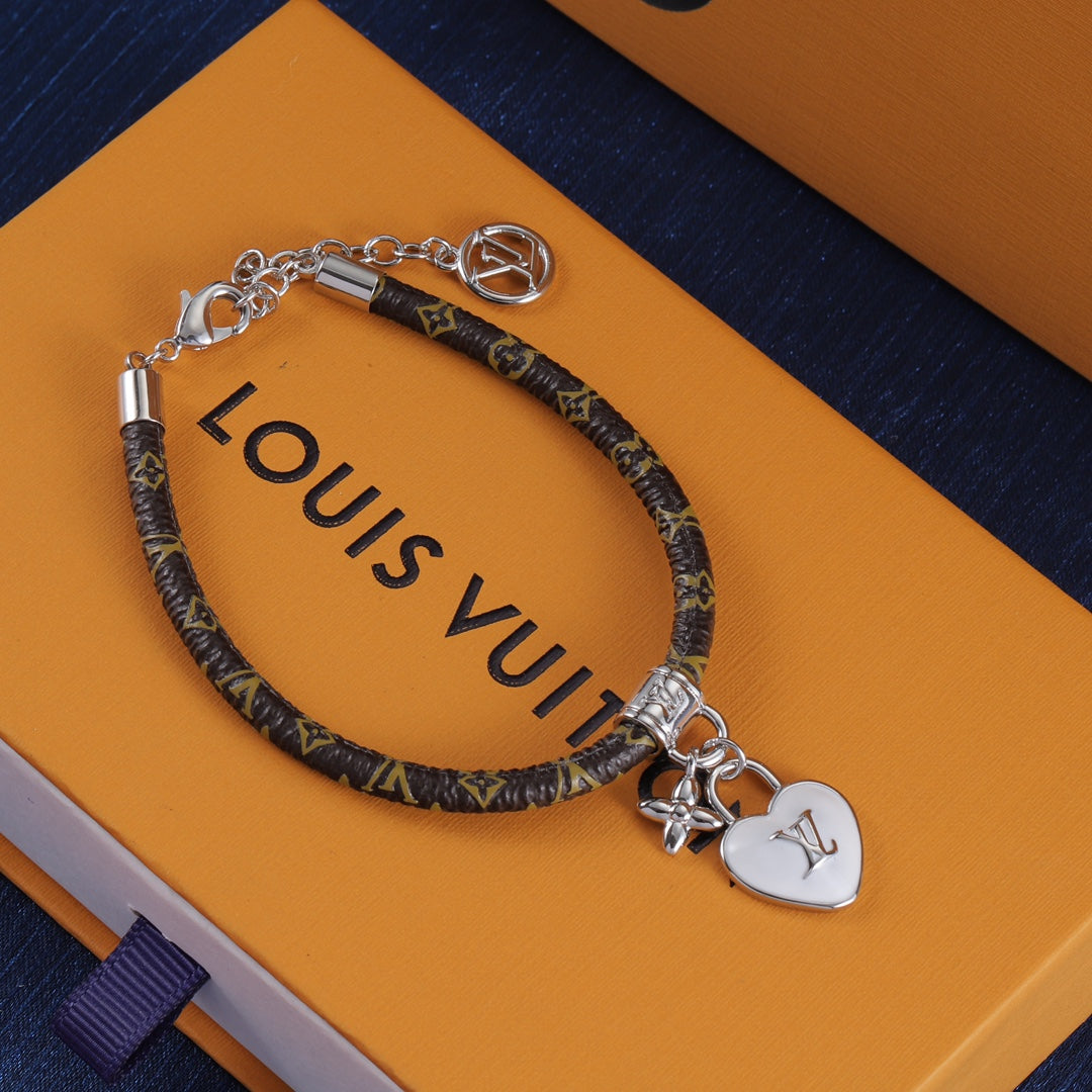 Louis Vuitton Heart Padlock Leather Bracelet – Luxury Jewelry – product image 4