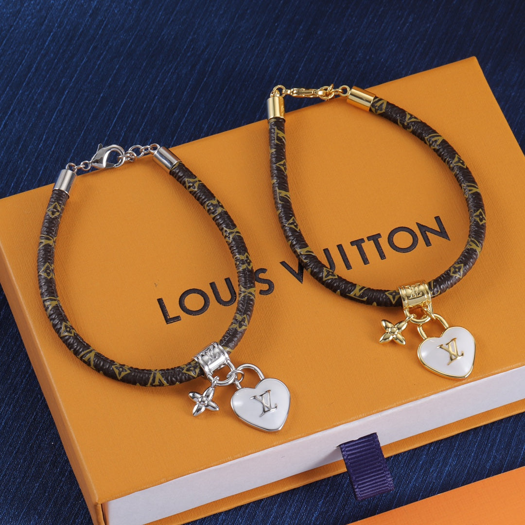 Louis Vuitton Heart Padlock Leather Bracelet – Luxury Jewelry – product image 5