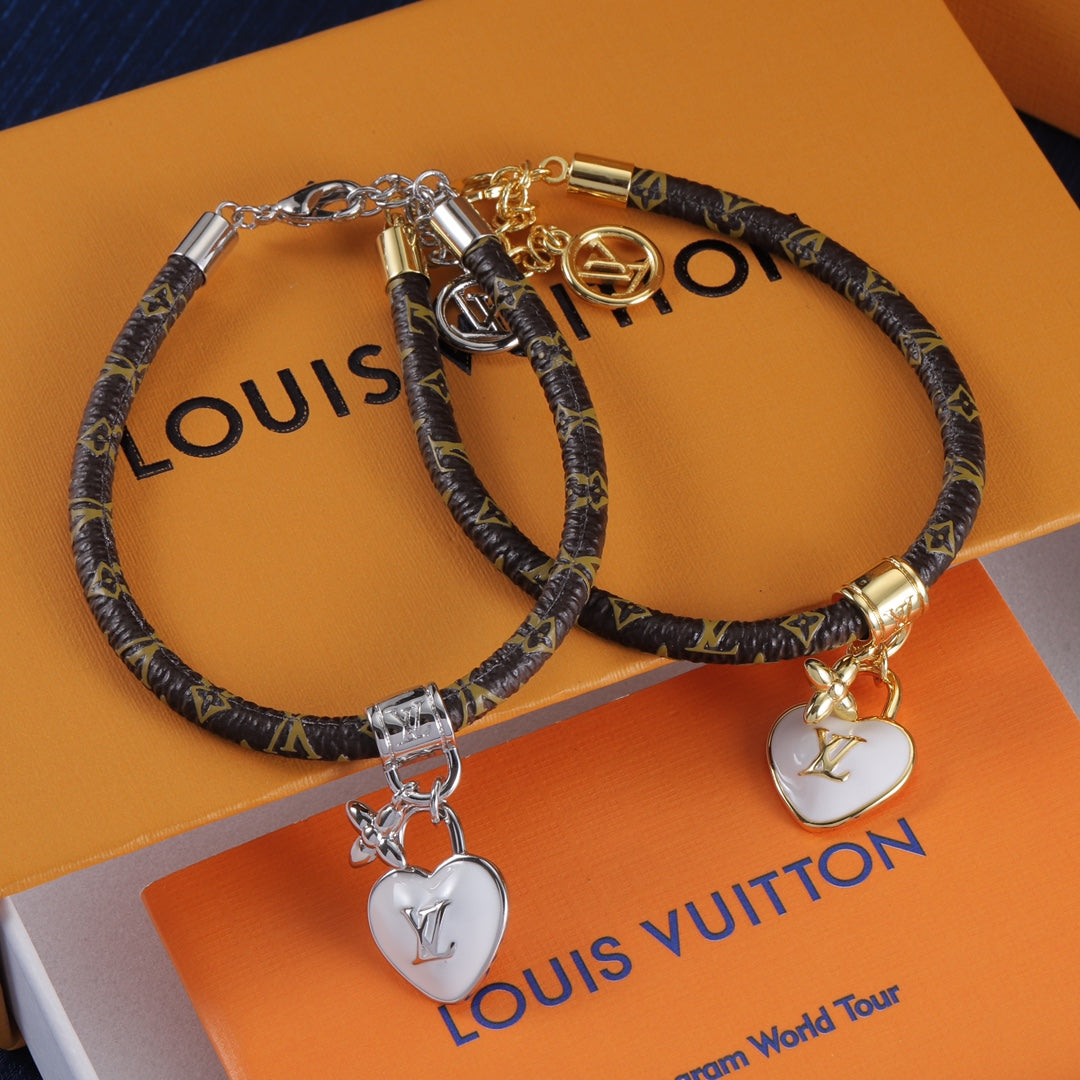 Louis Vuitton Heart Padlock Leather Bracelet – Luxury Jewelry – product image 7