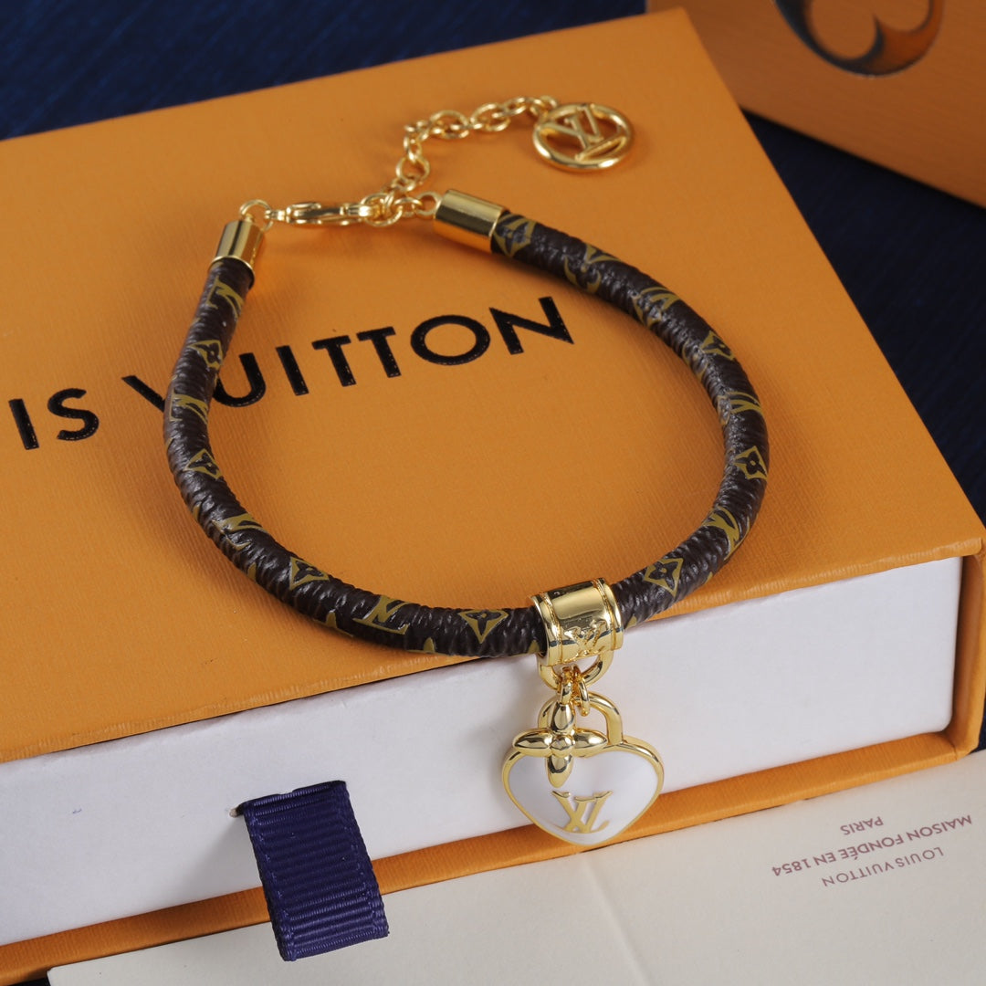 Louis Vuitton Heart Padlock Leather Bracelet – Luxury Jewelry – product image 10