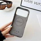 Louis Vuitton iPhone 17 Pro Max Case MagSafe Leather with Flower Grip – Orange