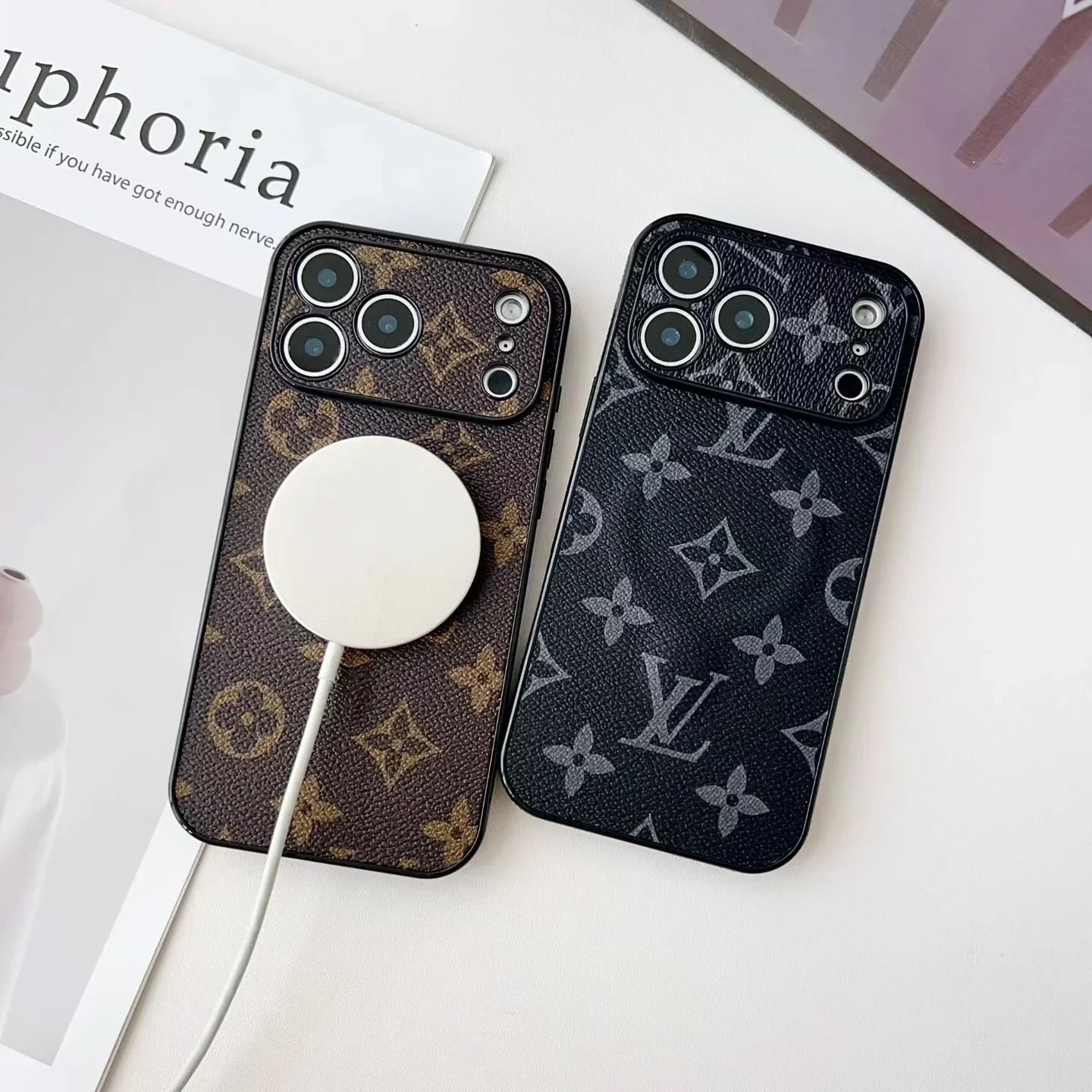 Louis Vuitton iPhone 17 Pro Max Case MagSafe – Classic Monogram Leather Brown