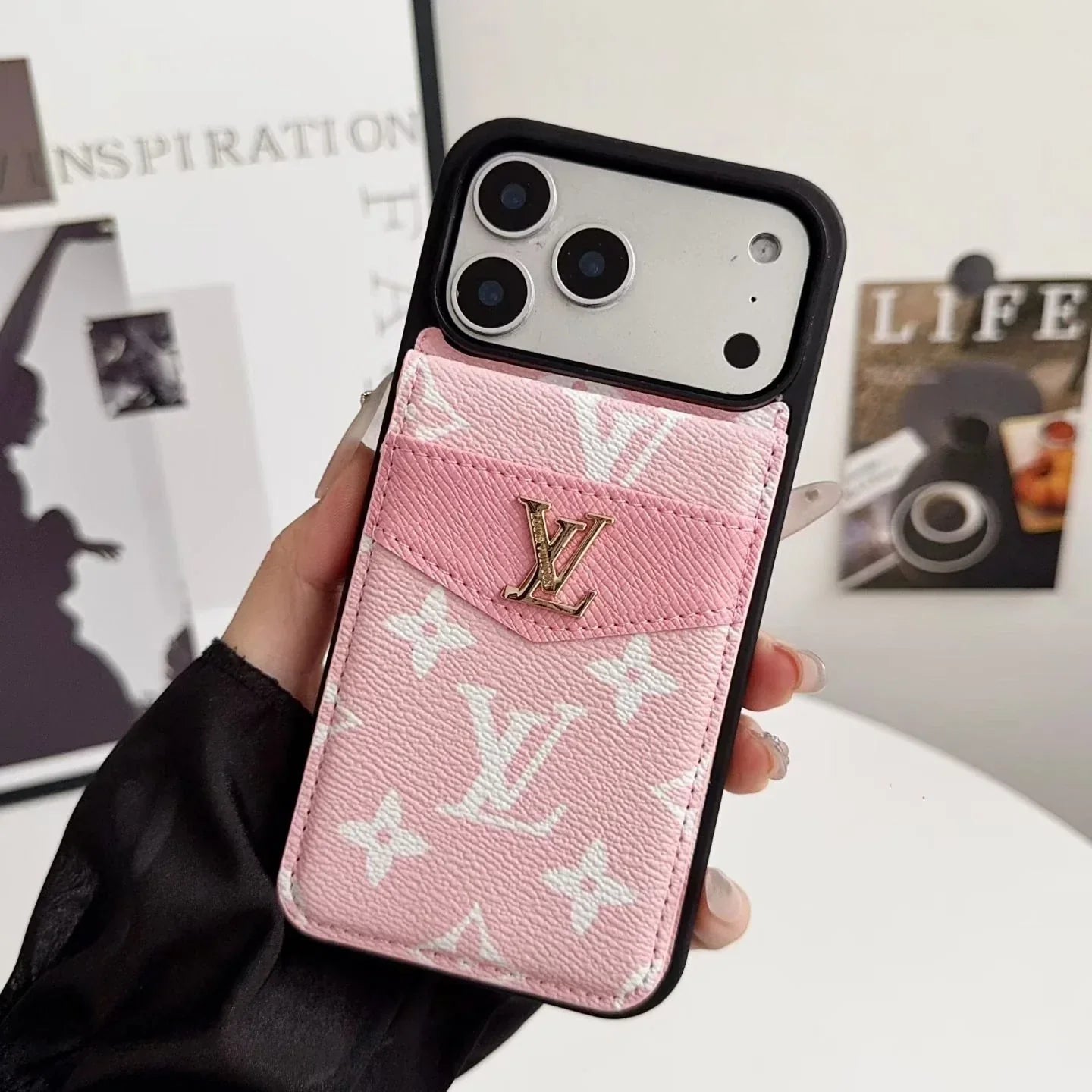 Louis Vuitton iPhone 17 Pro Max Case with Card Holder – Classic Monogram Leather
