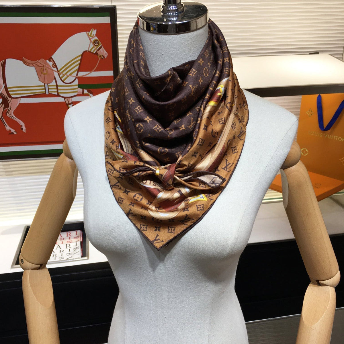 Louis Vuitton Leather Edge Square Silk Scarf for Women – product image 10