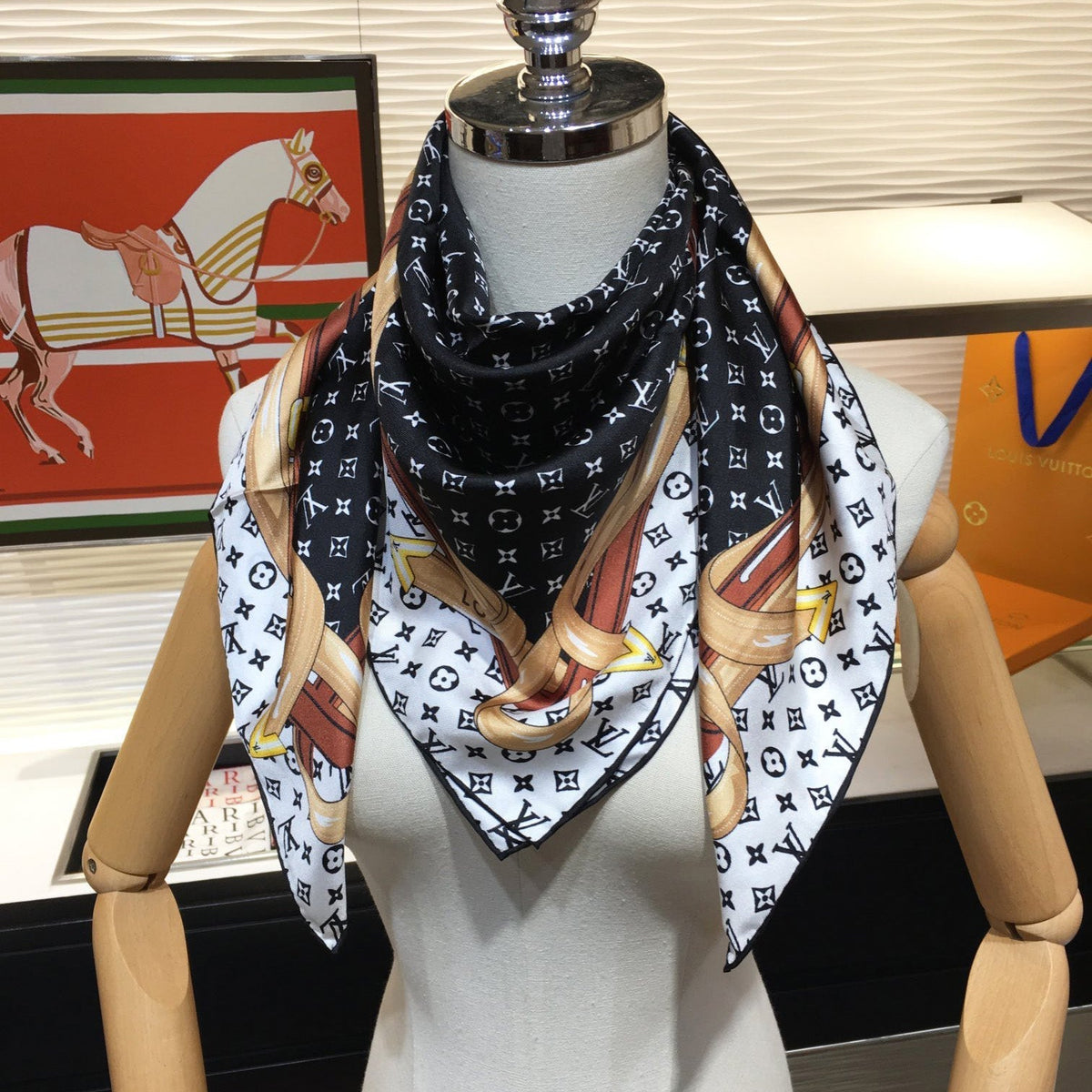 Louis Vuitton Leather Edge Square Silk Scarf for Women – product image 18