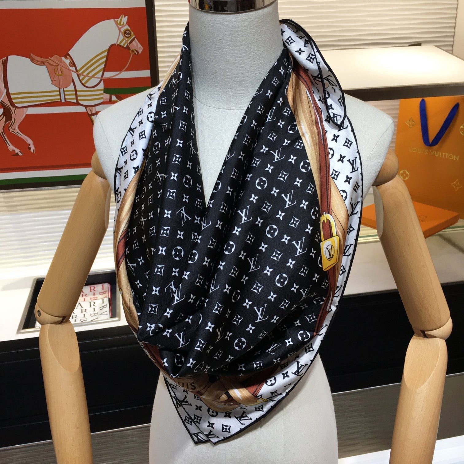 Louis Vuitton Leather Edge Square Silk Scarf for Women – product image 19