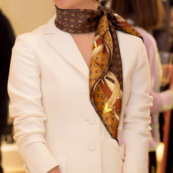 Louis Vuitton Leather Edge Square Silk Scarf for Women – product image 8