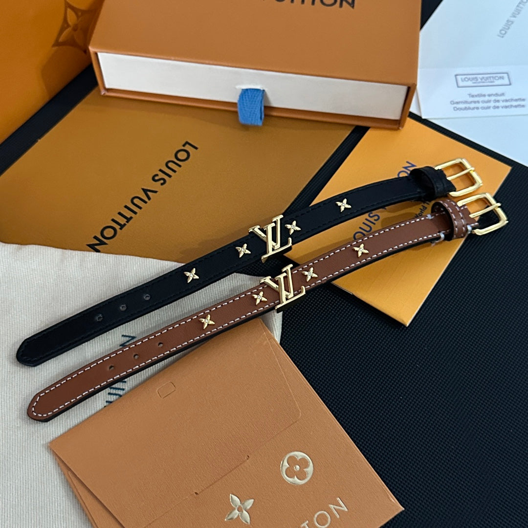 Louis Vuitton Leather Floral Metal Logo Bracelet – Luxury Jewelry – product image 5