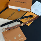 Louis Vuitton Leather Floral Metal Logo Bracelet – Luxury Jewelry – product image 6