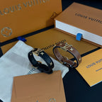 Louis Vuitton Leather Floral Metal Logo Bracelet – Luxury Jewelry – product image 8