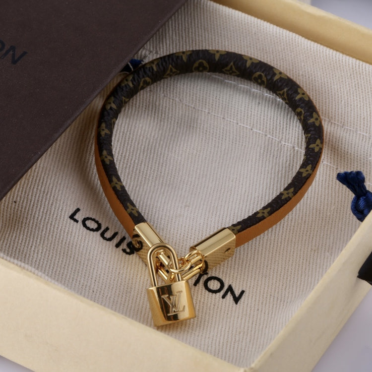 Louis Vuitton Leather Lock Bracelet – Luxury Jewelry – product image 2