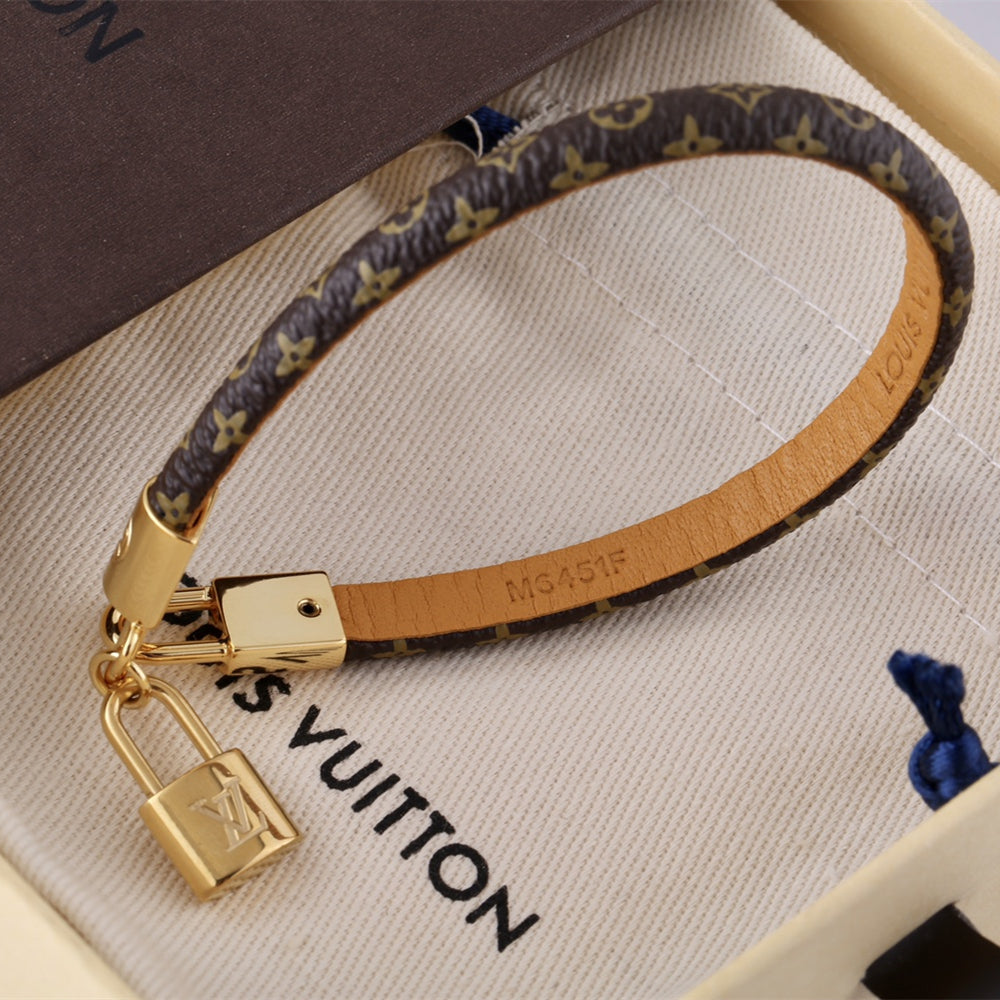 Louis Vuitton Leather Lock Bracelet – Luxury Jewelry – product image 3