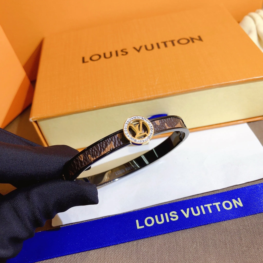 Louis Vuitton Leather Monogram Crystal Bracelet – Luxury Jewelry – product image 2