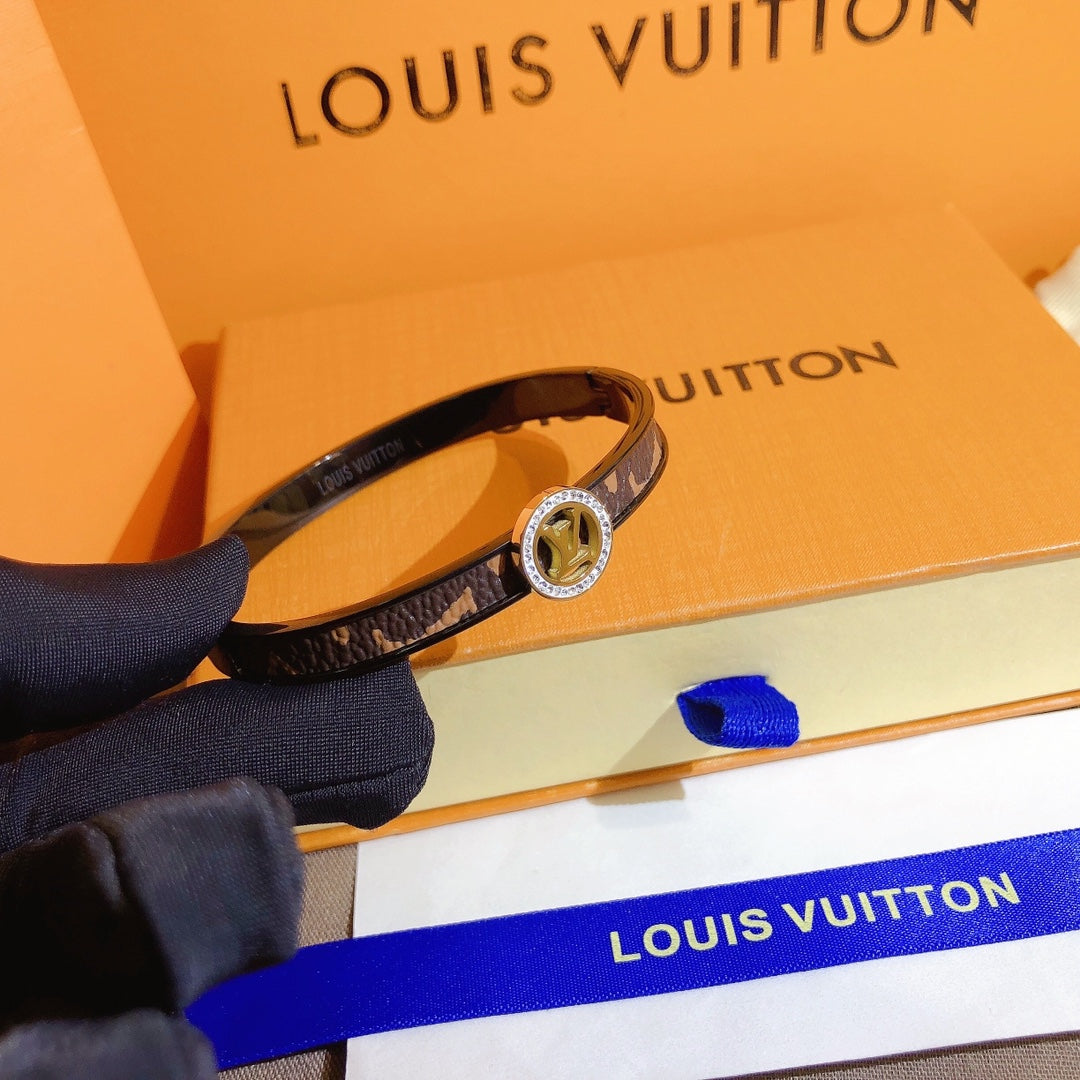 Louis Vuitton Leather Monogram Crystal Bracelet – Luxury Jewelry – product image 3