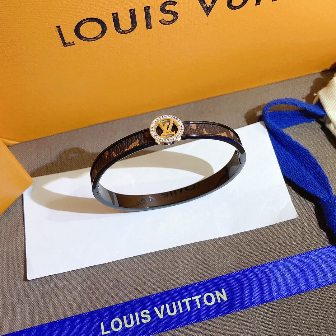 Louis Vuitton Leather Monogram Crystal Bracelet – Luxury Jewelry – product image 4